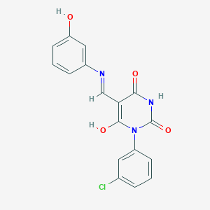 1-(3-chlorophenyl)-5-[(3-hydroxyanilino)methylene]-2,4,6(1H,3H,5H)-pyrimidinetrione