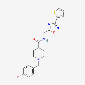 1-[(4-FLUOROPHENYL)METHYL]-N-{[3-(THIOPHEN-2-YL)-1,2,4-OXADIAZOL-5-YL]METHYL}PIPERIDINE-4-CARBOXAMIDE