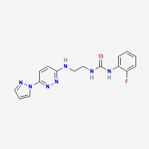 N-(2-fluorophenyl)-N'-(2-{[6-(1H-pyrazol-1-yl)-3-pyridazinyl]amino}ethyl)urea