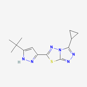 molecular formula C13H16N6S B4481506 6-(5-tert-butyl-1H-pyrazol-3-yl)-3-cyclopropyl[1,2,4]triazolo[3,4-b][1,3,4]thiadiazole 