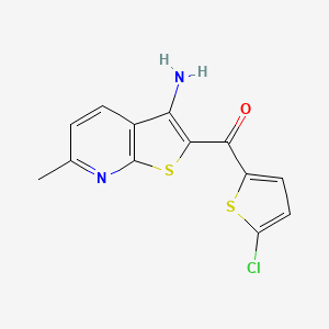 (3-Amino-6-methylthieno[2,3-b]pyridin-2-yl)(5-chlorothiophen-2-yl)methanone