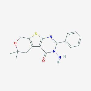 molecular formula C17H17N3O2S B448155 3-amino-6,6-dimethyl-2-phenyl-3,5,6,8-tetrahydro-4H-pyrano[4',3':4,5]thieno[2,3-d]pyrimidin-4-one CAS No. 263402-85-3
