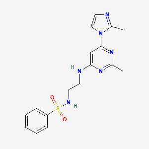 N-(2-{[2-methyl-6-(2-methyl-1H-imidazol-1-yl)-4-pyrimidinyl]amino}ethyl)benzenesulfonamide