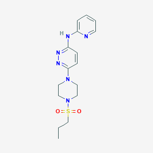 molecular formula C16H22N6O2S B4481596 6-[4-(propylsulfonyl)-1-piperazinyl]-N-2-pyridinyl-3-pyridazinamine 