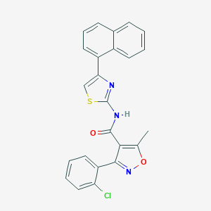 molecular formula C24H16ClN3O2S B448161 3-(2-chlorophenyl)-5-methyl-N-[4-(1-naphthyl)-1,3-thiazol-2-yl]-4-isoxazolecarboxamide 