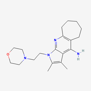 molecular formula C20H30N4O B4481629 2,3-DIMETHYL-1-(2-MORPHOLINOETHYL)-1,5,6,7,8,9-HEXAHYDROCYCLOHEPTA[B]PYRROLO[3,2-E]PYRIDIN-4-AMINE 