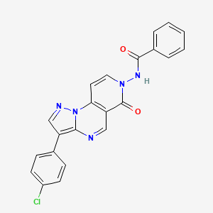 molecular formula C22H14ClN5O2 B4481645 N-[3-(4-chlorophenyl)-6-oxopyrazolo[1,5-a]pyrido[3,4-e]pyrimidin-7(6H)-yl]benzamide 