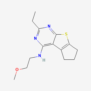 2-ethyl-N-(2-methoxyethyl)-6,7-dihydro-5H-cyclopenta[4,5]thieno[2,3-d]pyrimidin-4-amine