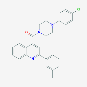 molecular formula C27H24ClN3O B448167 4-{[4-(4-Chlorophenyl)-1-piperazinyl]carbonyl}-2-(3-methylphenyl)quinoline 