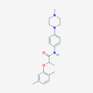 molecular formula C22H29N3O2 B4481672 2-(2,5-dimethylphenoxy)-N-[4-(4-methyl-1-piperazinyl)phenyl]propanamide 