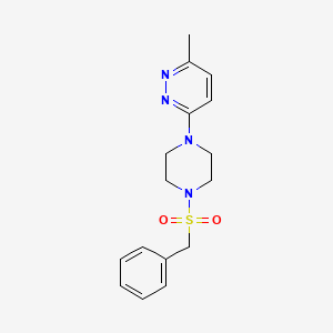 molecular formula C16H20N4O2S B4481691 3-[4-(benzylsulfonyl)-1-piperazinyl]-6-methylpyridazine 