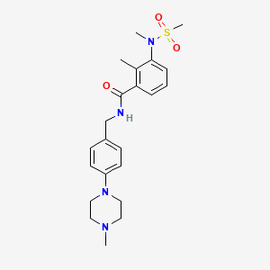 molecular formula C22H30N4O3S B4481731 2-METHYL-3-(N-METHYLMETHANESULFONAMIDO)-N-{[4-(4-METHYLPIPERAZIN-1-YL)PHENYL]METHYL}BENZAMIDE 