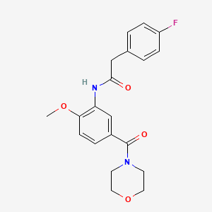 molecular formula C20H21FN2O4 B4481759 2-(4-fluorophenyl)-N-[2-methoxy-5-(4-morpholinylcarbonyl)phenyl]acetamide 