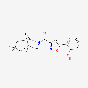 molecular formula C20H24N2O3 B4481774 2-{3-[(1,3,3-trimethyl-6-azabicyclo[3.2.1]oct-6-yl)carbonyl]-5-isoxazolyl}phenol 