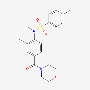 molecular formula C20H24N2O4S B4481777 N,4-dimethyl-N-[2-methyl-4-(4-morpholinylcarbonyl)phenyl]benzenesulfonamide 