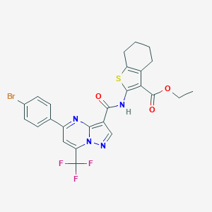 Ethyl 2-({[5-(4-bromophenyl)-7-(trifluoromethyl)pyrazolo[1,5-a]pyrimidin-3-yl]carbonyl}amino)-4,5,6,7-tetrahydro-1-benzothiophene-3-carboxylate