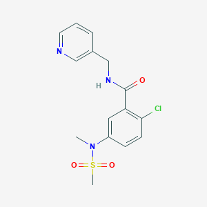 2-chloro-5-[methyl(methylsulfonyl)amino]-N-(3-pyridinylmethyl)benzamide