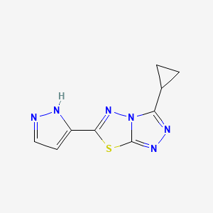 molecular formula C9H8N6S B4481800 3-cyclopropyl-6-(1H-pyrazol-3-yl)[1,2,4]triazolo[3,4-b][1,3,4]thiadiazole 