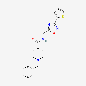 1-[(2-METHYLPHENYL)METHYL]-N-{[3-(THIOPHEN-2-YL)-1,2,4-OXADIAZOL-5-YL]METHYL}PIPERIDINE-4-CARBOXAMIDE