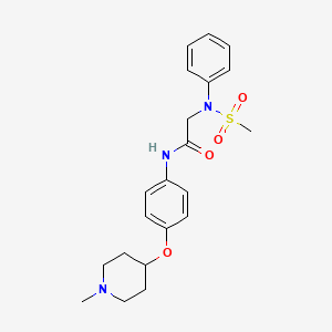 molecular formula C21H27N3O4S B4481820 N~1~-{4-[(1-methyl-4-piperidinyl)oxy]phenyl}-N~2~-(methylsulfonyl)-N~2~-phenylglycinamide 