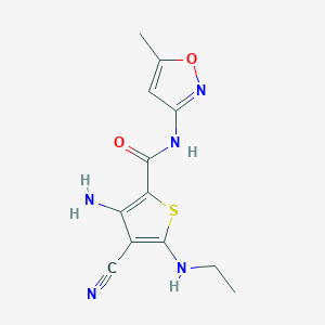 3-amino-4-cyano-5-(ethylamino)-N-(5-methyl-3-isoxazolyl)-2-thiophenecarboxamide