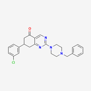 2-(4-benzylpiperazin-1-yl)-7-(3-chlorophenyl)-7,8-dihydroquinazolin-5(6H)-one