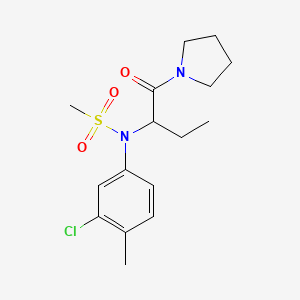 molecular formula C16H23ClN2O3S B4481893 N-(3-chloro-4-methylphenyl)-N-[1-(1-pyrrolidinylcarbonyl)propyl]methanesulfonamide 