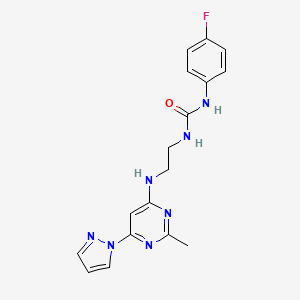 N-(4-fluorophenyl)-N'-(2-{[2-methyl-6-(1H-pyrazol-1-yl)-4-pyrimidinyl]amino}ethyl)urea