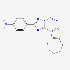 4-(9,10,11,12-tetrahydro-8H-cyclohepta[4,5]thieno[3,2-e][1,2,4]triazolo[1,5-c]pyrimidin-2-yl)aniline