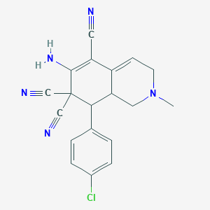 6-amino-8-(4-chlorophenyl)-2-methyl-2,3,8,8a-tetrahydroisoquinoline-5,7,7(1H)-tricarbonitrile