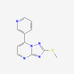 molecular formula C11H9N5S B4481952 3-[2-(METHYLSULFANYL)-[1,2,4]TRIAZOLO[1,5-A]PYRIMIDIN-7-YL]PYRIDINE 