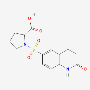 1-[(2-oxo-3,4-dihydro-1H-quinolin-6-yl)sulfonyl]pyrrolidine-2-carboxylic acid