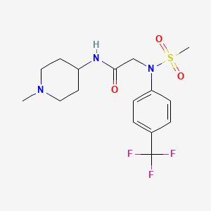 molecular formula C16H22F3N3O3S B4481999 N~1~-(1-methyl-4-piperidinyl)-N~2~-(methylsulfonyl)-N~2~-[4-(trifluoromethyl)phenyl]glycinamide 