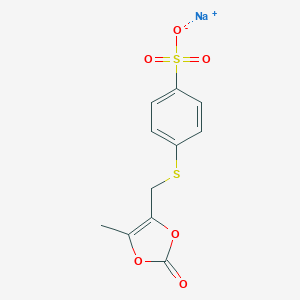 molecular formula C11H9NaO6S2 B044820 4-((5-Methyl-2-oxo-1,3-dioxol-4-yl)methylthio)benzenesulfonate CAS No. 111738-22-8
