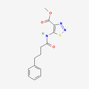 molecular formula C14H15N3O3S B4482032 methyl 5-[(4-phenylbutanoyl)amino]-1,2,3-thiadiazole-4-carboxylate 