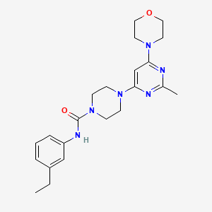 molecular formula C22H30N6O2 B4482103 N-(3-Ethylphenyl)-4-[2-methyl-6-(morpholin-4-YL)pyrimidin-4-YL]piperazine-1-carboxamide 