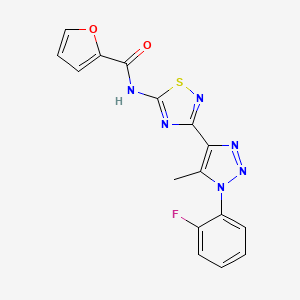 N-{3-[1-(2-fluorophenyl)-5-methyl-1H-1,2,3-triazol-4-yl]-1,2,4-thiadiazol-5-yl}-2-furamide