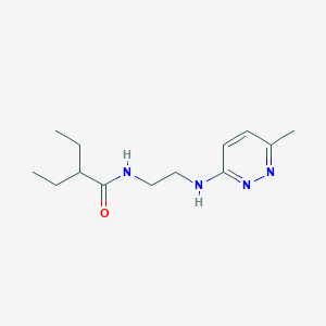 molecular formula C13H22N4O B4482169 2-ethyl-N-{2-[(6-methyl-3-pyridazinyl)amino]ethyl}butanamide 