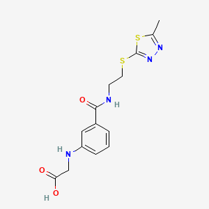 molecular formula C14H16N4O3S2 B4482176 ({3-[({2-[(5-methyl-1,3,4-thiadiazol-2-yl)thio]ethyl}amino)carbonyl]phenyl}amino)acetic acid 