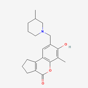 molecular formula C20H25NO3 B4482196 7-hydroxy-6-methyl-8-[(3-methylpiperidino)methyl]-2,3-dihydrocyclopenta[c]chromen-4(1H)-one 