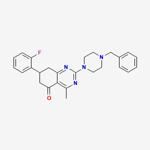 2-(4-benzylpiperazin-1-yl)-7-(2-fluorophenyl)-4-methyl-7,8-dihydroquinazolin-5(6H)-one