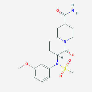 1-{2-[(3-methoxyphenyl)(methylsulfonyl)amino]butanoyl}-4-piperidinecarboxamide