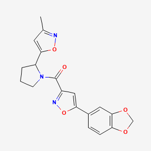 5-{1-[5-(2H-1,3-Benzodioxol-5-YL)-1,2-oxazole-3-carbonyl]pyrrolidin-2-YL}-3-methyl-1,2-oxazole