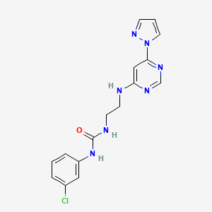 N-(3-chlorophenyl)-N'-(2-{[6-(1H-pyrazol-1-yl)-4-pyrimidinyl]amino}ethyl)urea