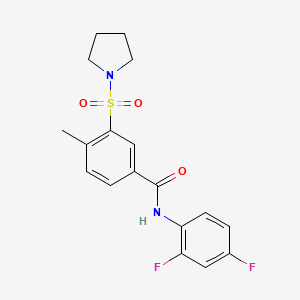 N-(2,4-difluorophenyl)-4-methyl-3-(1-pyrrolidinylsulfonyl)benzamide