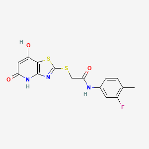 N-(3-fluoro-4-methylphenyl)-2-[(7-hydroxy-5-oxo-4,5-dihydro[1,3]thiazolo[4,5-b]pyridin-2-yl)thio]acetamide