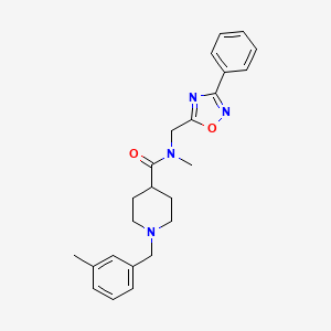 N-methyl-1-[(3-methylphenyl)methyl]-N-[(3-phenyl-1,2,4-oxadiazol-5-yl)methyl]piperidine-4-carboxamide