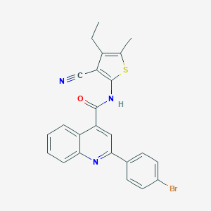 2-(4-bromophenyl)-N-(3-cyano-4-ethyl-5-methylthiophen-2-yl)quinoline-4-carboxamide