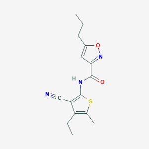 molecular formula C15H17N3O2S B4482331 N-(3-cyano-4-ethyl-5-methyl-2-thienyl)-5-propyl-3-isoxazolecarboxamide 