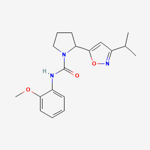 N-(2-Methoxyphenyl)-2-[3-(propan-2-YL)-1,2-oxazol-5-YL]pyrrolidine-1-carboxamide